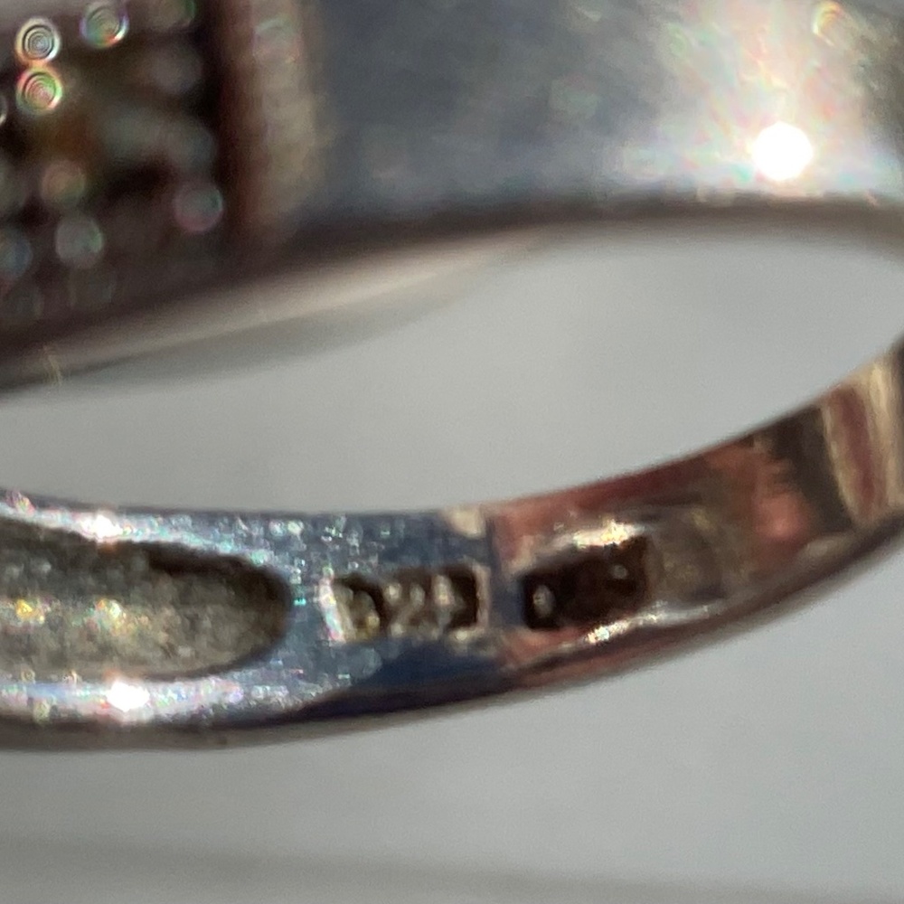 DBJ Topaz Marcasite Ring 925 silver Vintage size 7 - Picture 11 of 15